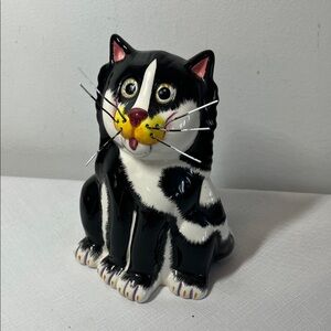 Bella Casa by Ganz "Oliver" tuxedo cat ceramic coin bank designed by J. Sumner